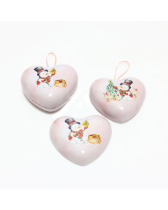 Bola navidad corazón muñeco nieve