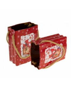 Bolsita regalo navidad metálica rojo