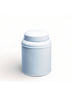 Bote Metálico Blanco Grande con Tapa en Forma de Cúpula
