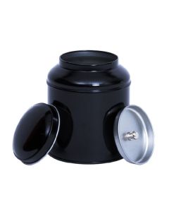 Bote metálico con tapa cúpula negro - XL
