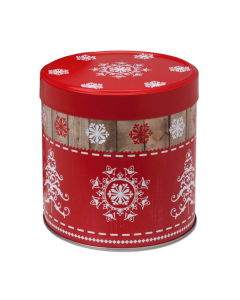 Bote metálico Navidad rojo madera