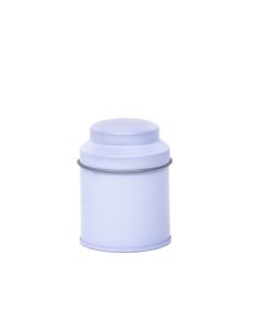 Bote metálico tapa cúpula blanco - Pequeño