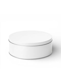 Caja Metálica Blanca con Forma Redonda para Almacenaje portada