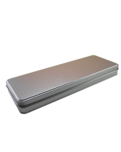 Caja metálica alargada tapa bisagra