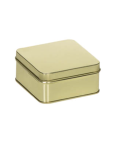 Caja metálica cuadrada dorada