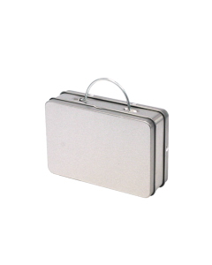 Caja metálica en forma de maleta
