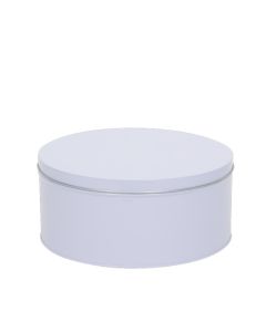 Caja metálica para galletas blanca alta