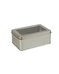 Caja metálica para galletas con ventana
