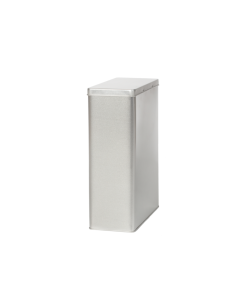 Caja metálica rectangular de 1.25kg con tapa bisagra
