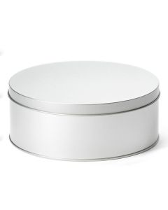 Caja metálica grande redonda plata 