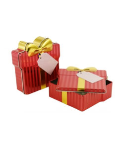 Caja metálica regalo Navidad roja