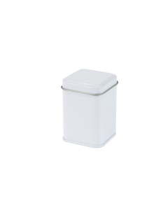Cajita metálica cuadrada de 25 gr blanca