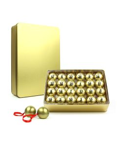 Calendario de Adviento vacío metálico con bolas para rellenar