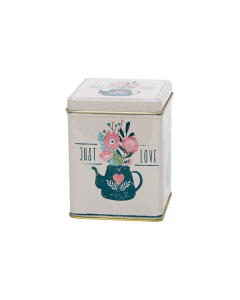 Envase metálico decorado Té 100 gr - Flores