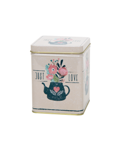 Envase metálico decorado Té 200 gr - Flores
