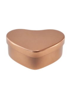 Envase metálico corazón 50 ml - dorado rosa