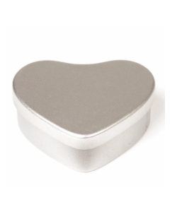 Envase metálico corazón 50 ml - plata