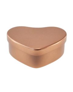 Envase metálico corazón dorado rosa