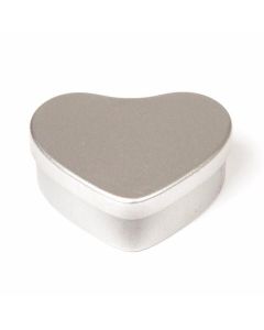 Envase metálico corazón plata