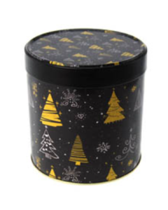 Envase metálico Navidad Negro abetos