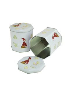 Envase metálico octogonal navidad