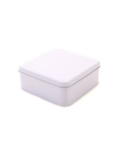 Envase metálico para pasteles blanco