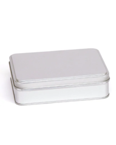 Envase metálico rectangular bajo