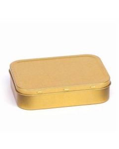 Estuche metálico dorado rectangular
