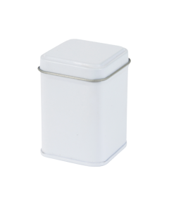  Cajita metálica cuadrada de 25 gr blanca