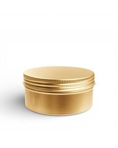 Latita Redonda de Aluminio 250ml Dorada con Tapa de Rosca portada