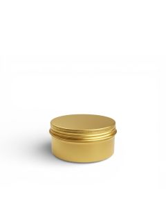 Latita Redonda de Aluminio 80ml Dorada con Tapa de Rosca portada