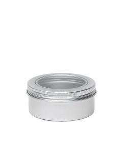 Muestra Latita de aluminio con tapa rosca con ventana - 80 ml