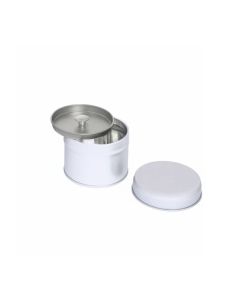 Mini Latita Redonda Blanca con Doble Tapa tapas
