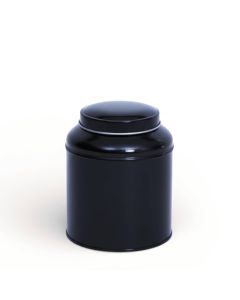 Bote Metálico Negro Grande con Tapa en Forma de Cúpula portada