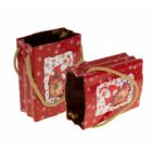 Bolsita regalo navidad metálica rojo