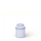 Bote Metálico Blanco Pequeño con Tapa en Forma de Cúpula