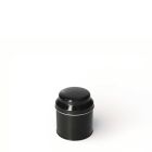 Bote Metálico Negro Pequeño con Tapa en Forma de Cúpula