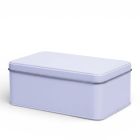 Caja metálica rectangular blanca portada
