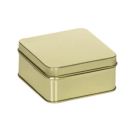 Caja metálica cuadrada dorada