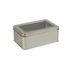 Caja metálica para galletas con ventana