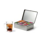 Caja metálica para té con 6 compartimentos