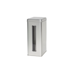 Caja metálica rectangular con ventana