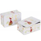 Caja metálica rectangular navidad blanca