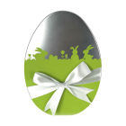 Caja metal huevo pascua  verde plata