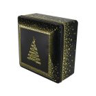 Caja metal navidad estrellas doradas