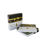 Caja metal Navidad lazo dorado
