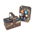 Cesta metálica con asa huevos de Pascua