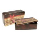 Envase metálico rectangular lazo navidad grande