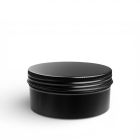 Latita Redonda de Aluminio 250ml Negra con Tapa de Rosca portada