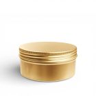 Latita Redonda de Aluminio 250ml Dorada con Tapa de Rosca portada